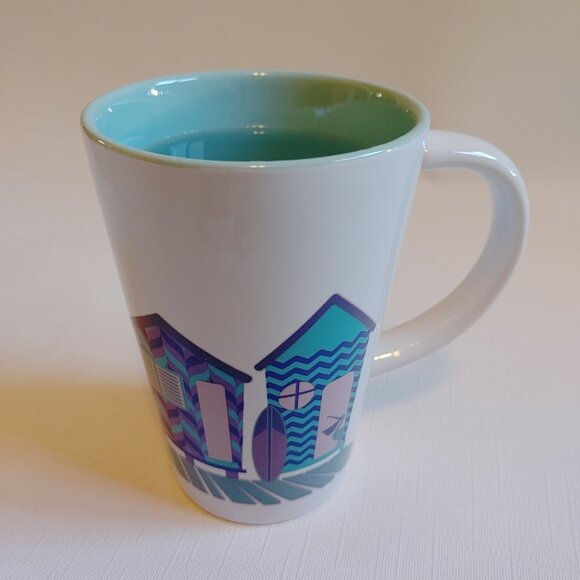 HTF Davids Tea BEACH HUT Perfect Mug Coffee Tea Summer Colour Change - Picture 3 of 6